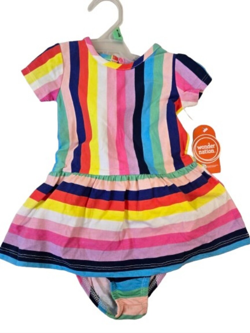 NWT Wonder Nation Striped 2 Piece Set Dress with Bloomers Size 6-9 Months